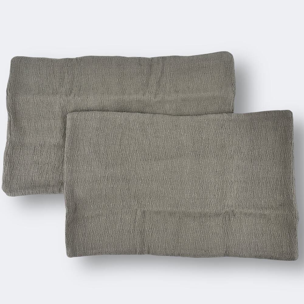 Restoration Hardware Textured Chevron Pillow Sham Lot Of Lumbar Size Fog